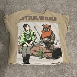Disney Parks Return of the Jedi Leia and Wicket ladies Shirt Star Wars size L